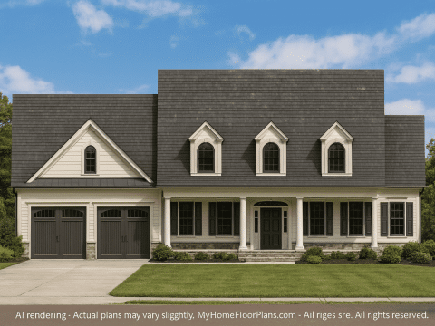Elegant 2-Story House Plan with Colonial Revival Design