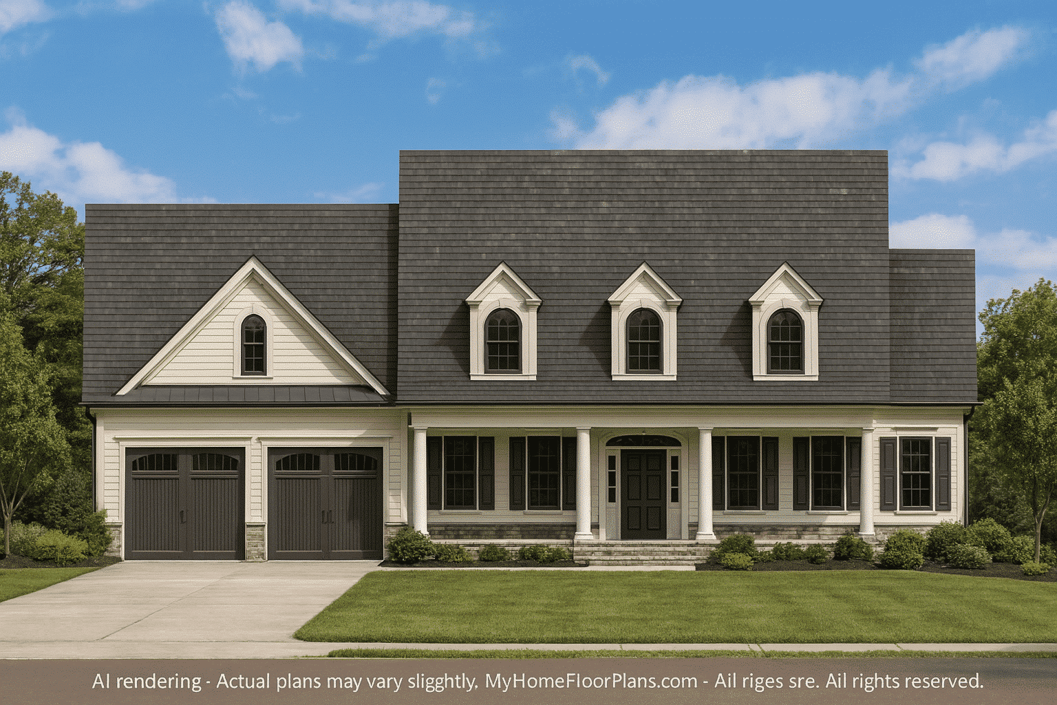 Elegant 2-Story House Plan with Colonial Revival Design