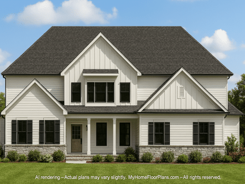 Elegant 2-Story House Plan with Craftsman and Traditional Design