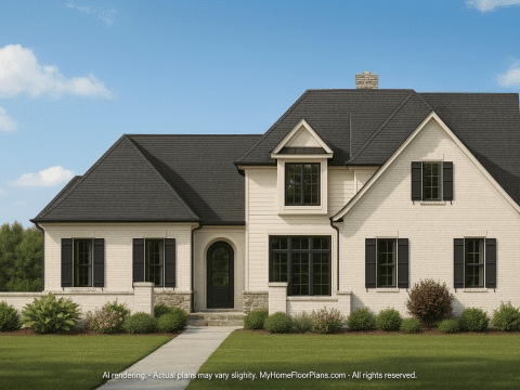 Elegant 2-Story House Plan with French Country Design