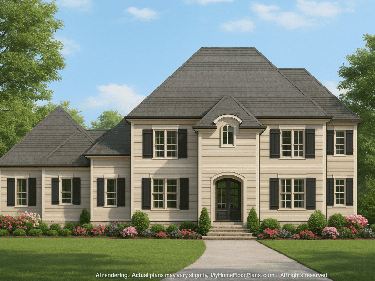 Elegant 2-Story House Plan with French Country Designs