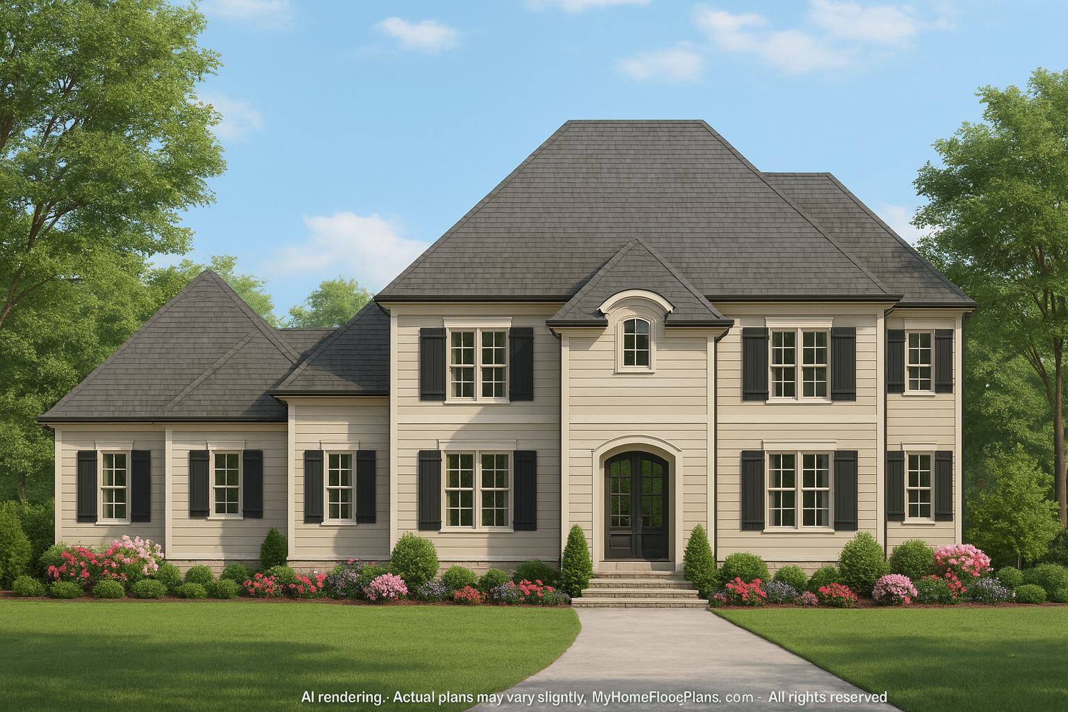 Elegant 2-Story House Plan with French Country Designs