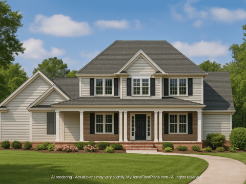 Elegant 2-Story House Plan with Modern CAD & Spacious Layout