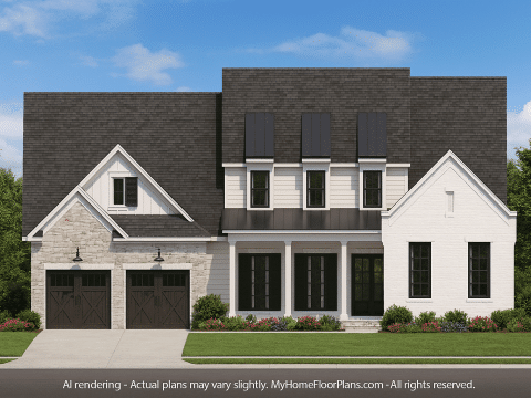 Elegant 2-Story House Plan with Modern Layout & CAD Blueprints
