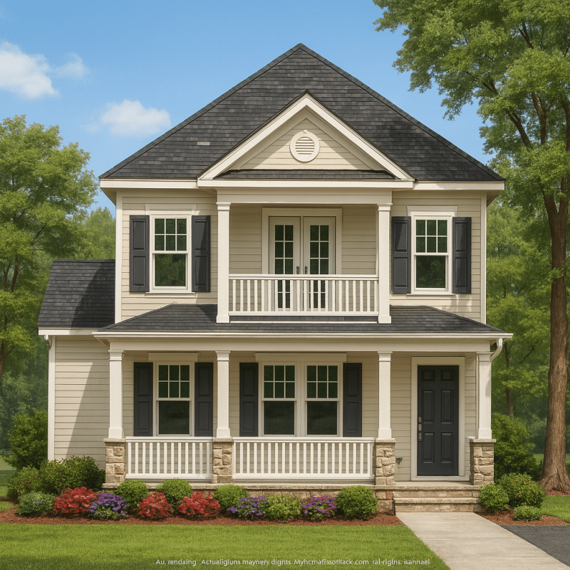 Elegant 2-Story House Plan with Narrow Lot Design