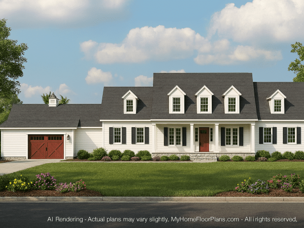 Elegant 2-Story House Plan with Spacious Colonial-Craftsman Blueprint