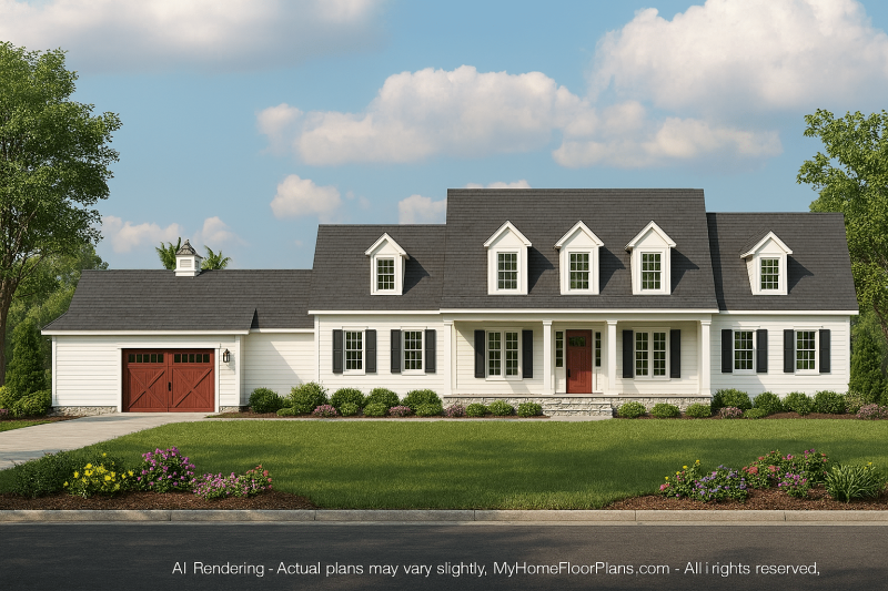 Elegant 2-Story House Plan with Spacious Colonial-Craftsman Blueprint