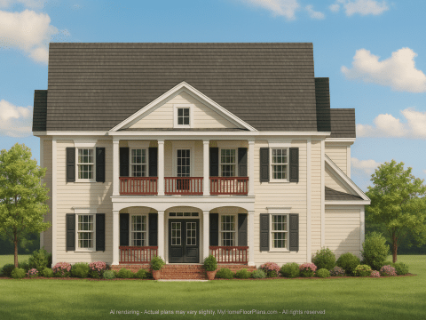 Elegant 2-Story House Plan with Spacious Layout and Architectural Charm