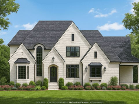 Elegant 2-Story House Plan with Spacious Layout and CAD Designs