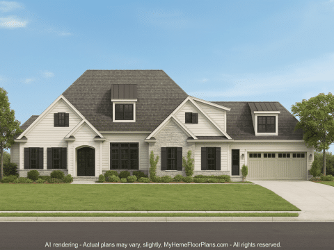 Elegant 2-Story House Plan with Transitional and Traditional Design