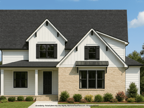 Elegant 2-Story House Plan with Vaulted Ceilings & Craftsman Design