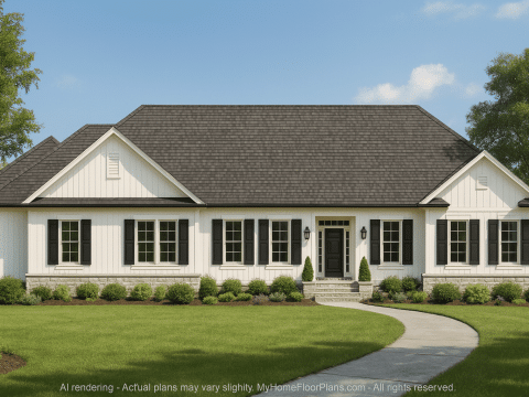 Elegant 2-Story House Plan with Vaulted Ceilings & Craftsman Detailing