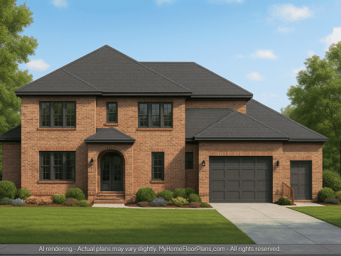 Elegant 2-Story House Plan with Vaulted Ceilings & Designer CAD Blueprints