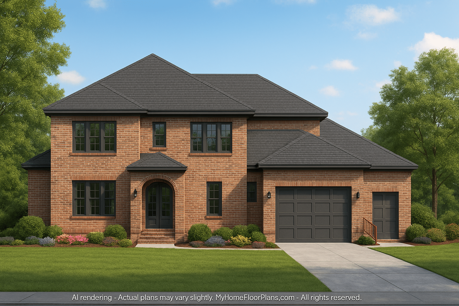 Elegant 2-Story House Plan with Vaulted Ceilings & Designer CAD Blueprints