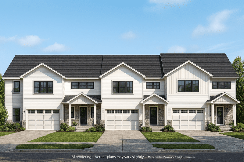 Elegant 2-Story Multi-Family House Plan with CAD Designs & Blueprints