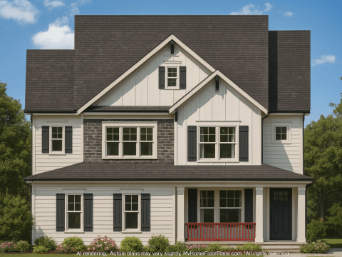 Elegant 2.5-Story Craftsman House Plan with Vaulted Ceilings & CAD Blueprints