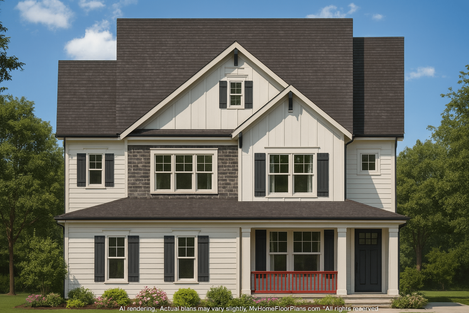 Elegant 2.5-Story Craftsman House Plan with Vaulted Ceilings & CAD Blueprints