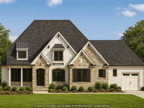 Elegant 2.5-Story House Plan with Bonus Room & Jack-and-Jill Layout