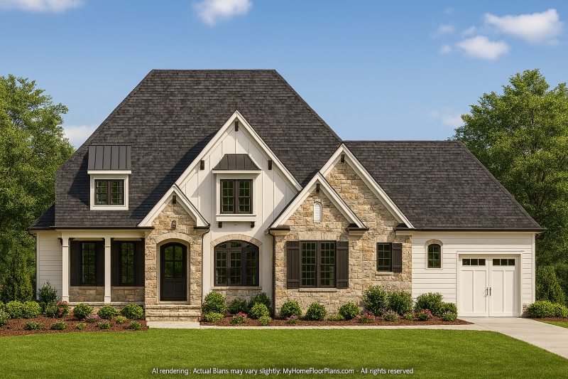 Elegant 2.5-Story House Plan with Bonus Room & Jack-and-Jill Layout