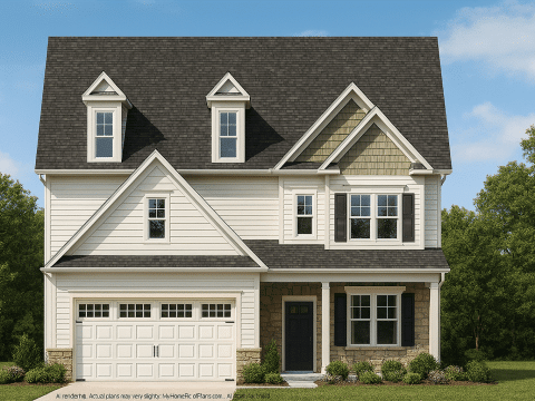Elegant 2.5-Story House Plan with Modern CAD Blueprints