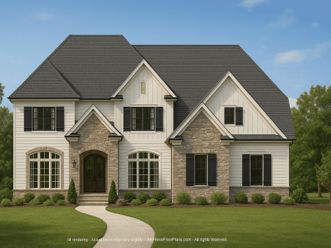 Elegant 2.5-Story House Plan with Traditional Craftsman Charm