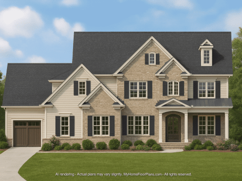Elegant 3-Story Colonial House Plan with Traditional Charm