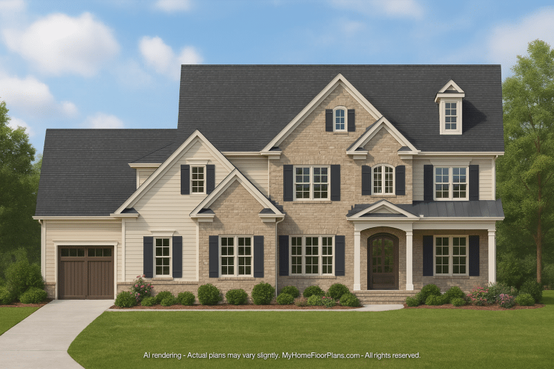 Elegant 3-Story Colonial House Plan with Traditional Charm