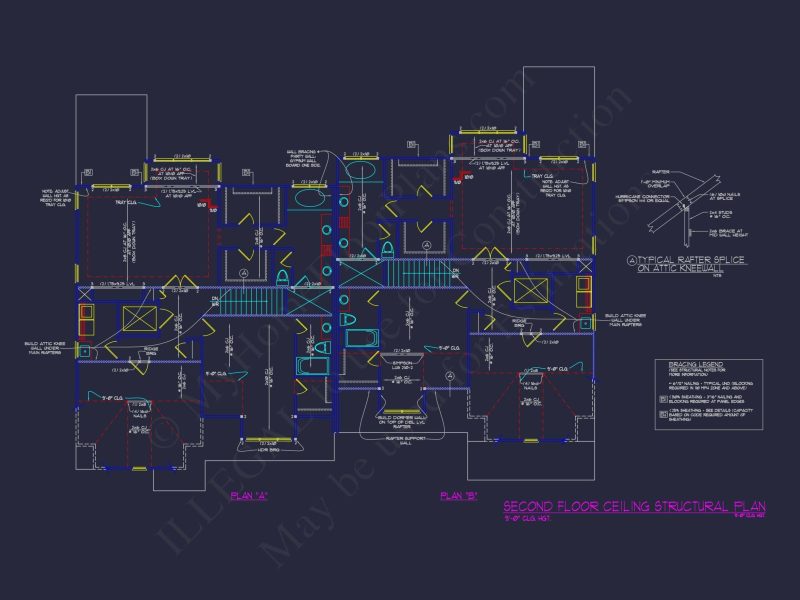 Elegant 3-Story Duplex House Plan with CAD Blueprint Designs