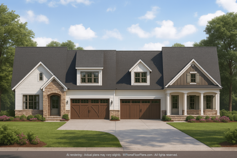 Elegant 3-Story Duplex House Plan with CAD Blueprint Designs