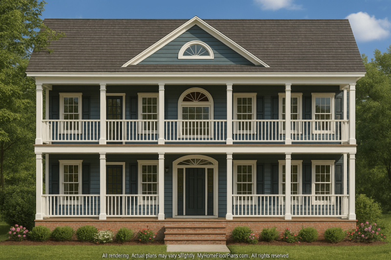 Elegant 3-Story House Plan with 5 Bedrooms and CAD Blueprints