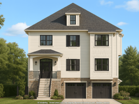 Elegant 3-Story House Plan with CAD Floor Plan and Outdoor Kitchen