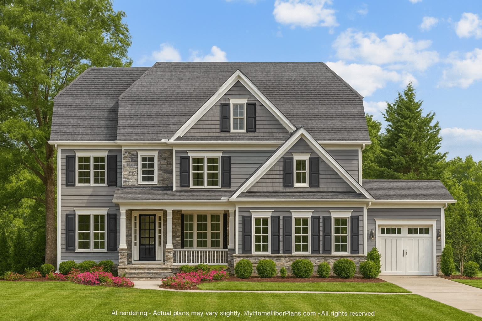 Elegant 3-Story House Plan with Vaulted Ceilings & CAD Blueprint