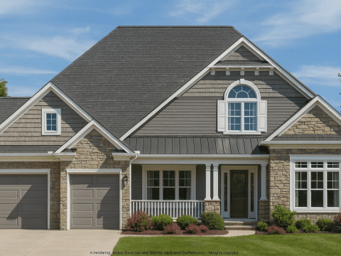 Elegant 3-Story House Plan with Vaulted Ceilings and CAD Blueprints