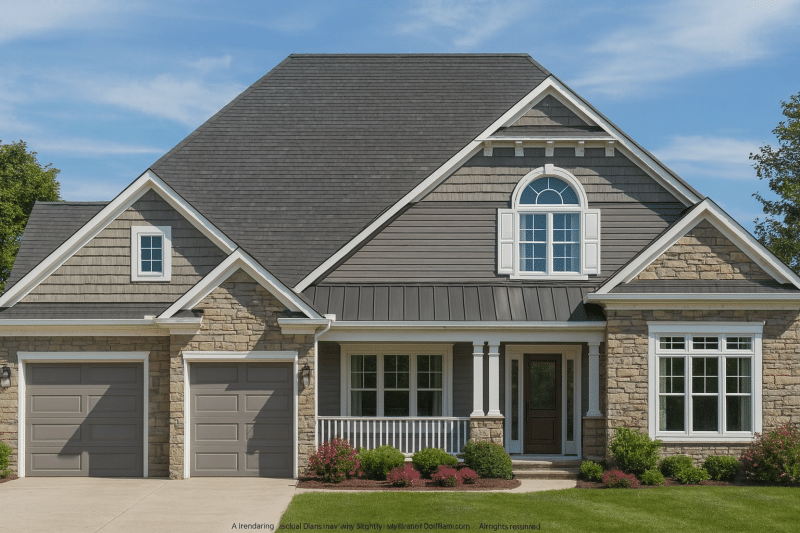 Elegant 3-Story House Plan with Vaulted Ceilings and CAD Blueprints