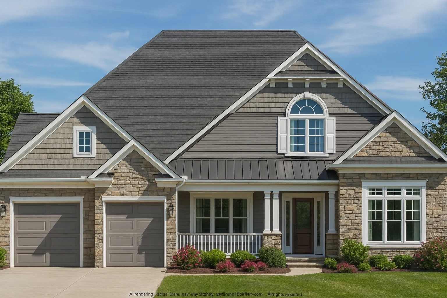 Elegant 3-Story House Plan with Vaulted Ceilings and CAD Blueprints