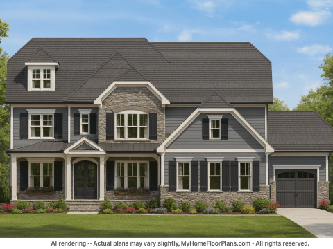Elegant 3-Story Traditional House Plan with Timeless Style