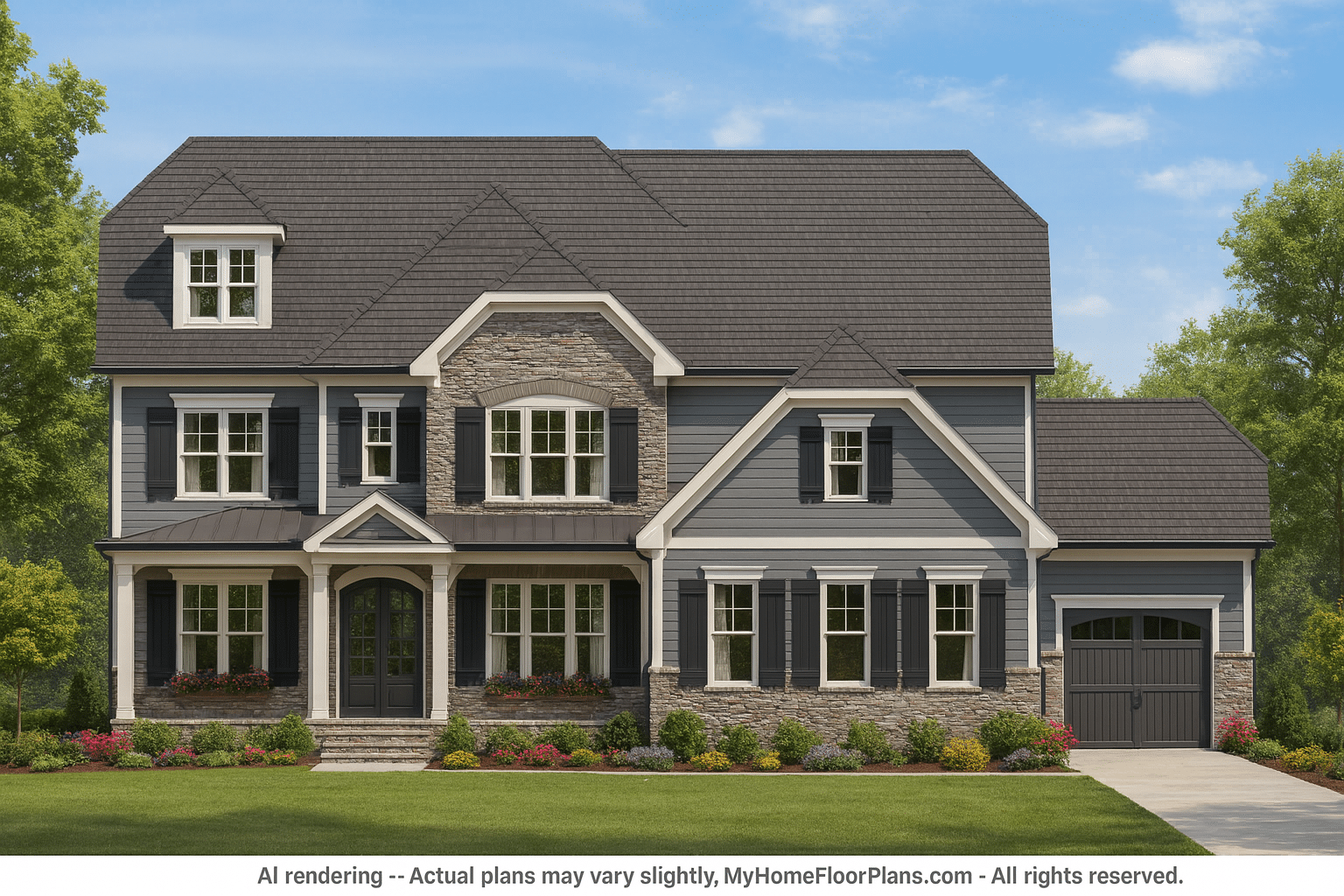 Elegant 3-Story Traditional House Plan with Timeless Style