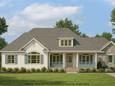 Elegant 4-Bedroom House Plan with French Country Charm