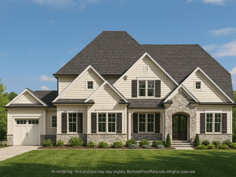Elegant 5-Bedroom House Plan with CAD Blueprints & Modern Design