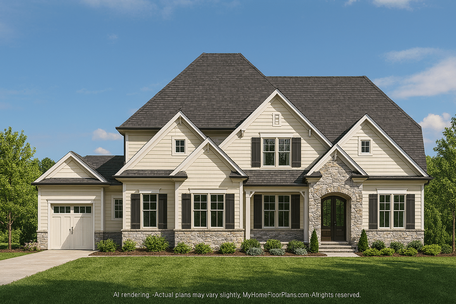 Elegant 5-Bedroom House Plan with CAD Blueprints & Modern Design