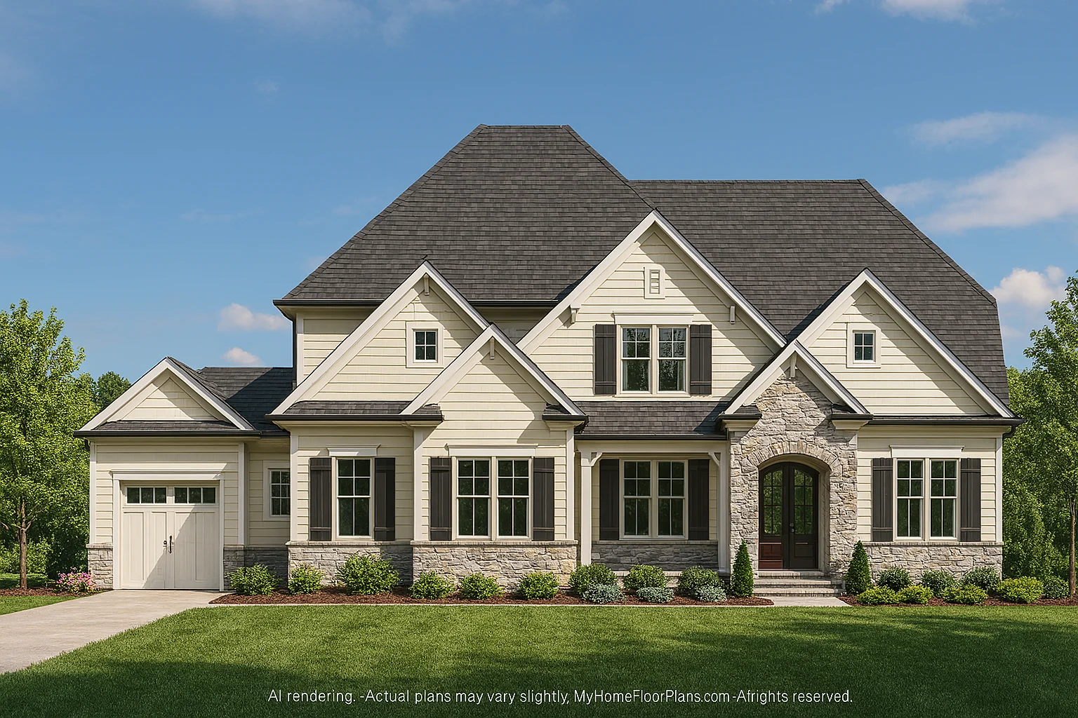Elegant 5-Bedroom House Plan with CAD Blueprints & Modern Design