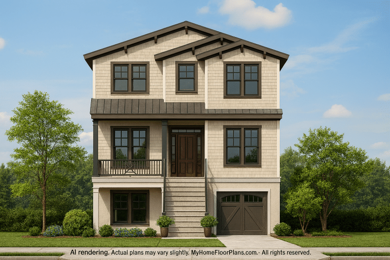 Elegant Beach House Plan with 3 Stories, CAD Blueprints & Coastal Charm