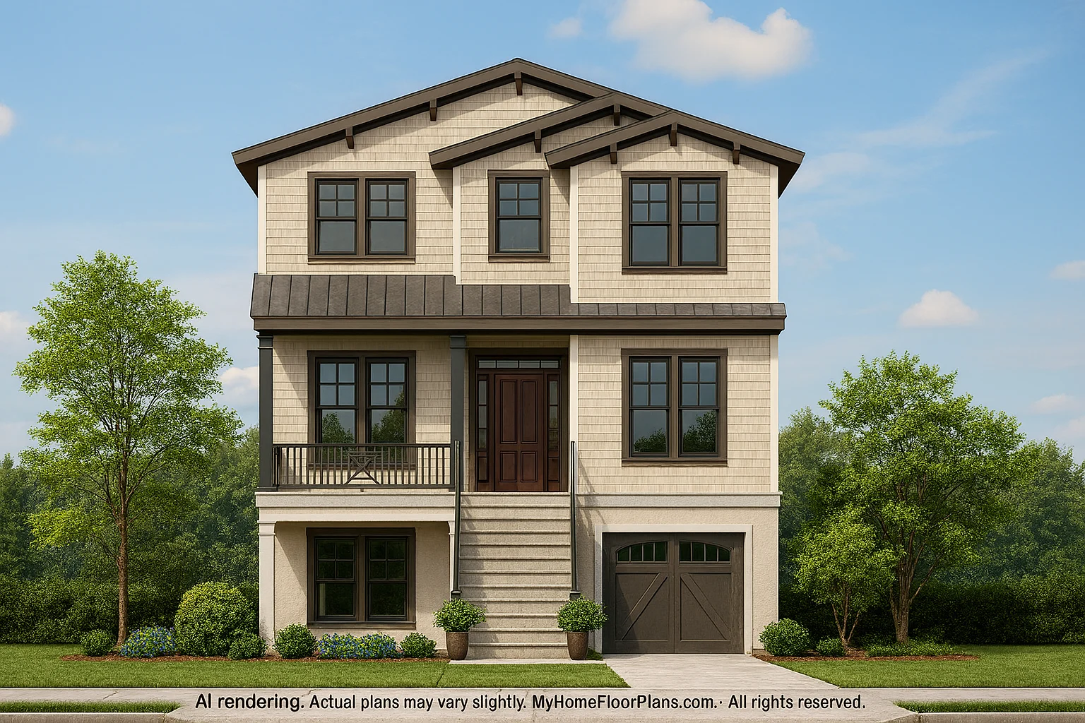 Elegant Beach House Plan with 3 Stories, CAD Blueprints & Coastal Charm
