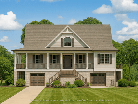 Elegant Beach House Plan with Wraparound Porch & Spacious Layout