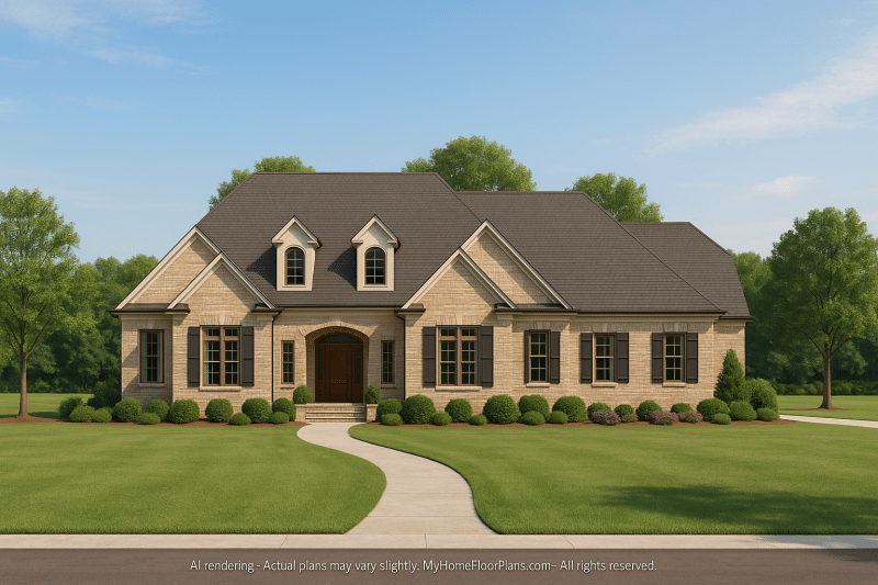 Elegant Colonial Farmhouse Floor Plan with Bonus Room & Vaulted Ceilings