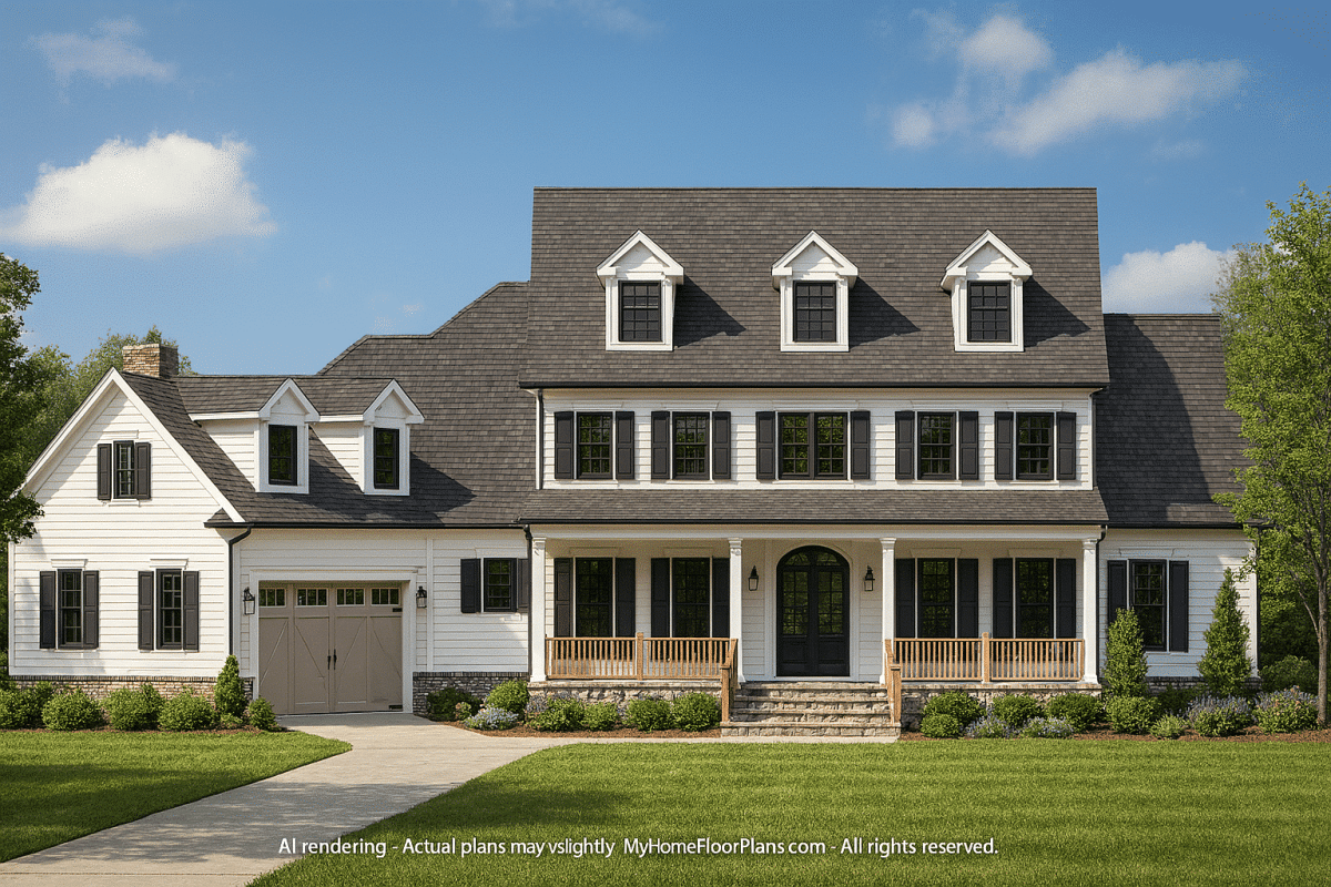 Elegant Colonial Revival House Plan with Two-Story Design & Sunroom