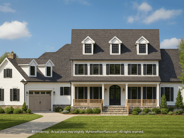 Elegant Colonial Revival House Plan with Two-Story Design & Sunroom