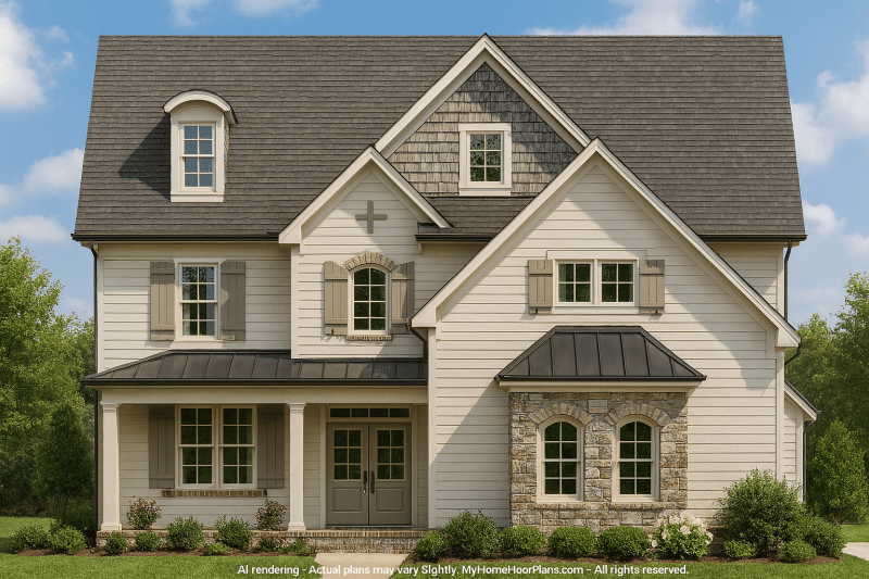 Elegant Home Floor Plan with CAD Blueprints for Designers