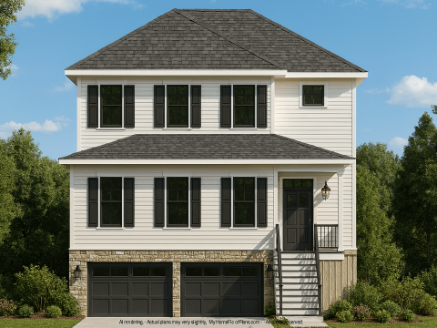 Elegant Home Plan with 2-Story CAD Blueprint & Modern Designs