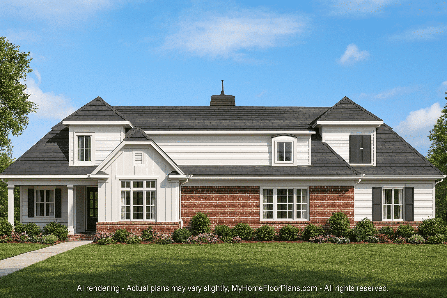 Elegant Home Plan with Detailed Floor Plan, CAD Blueprint & Designs